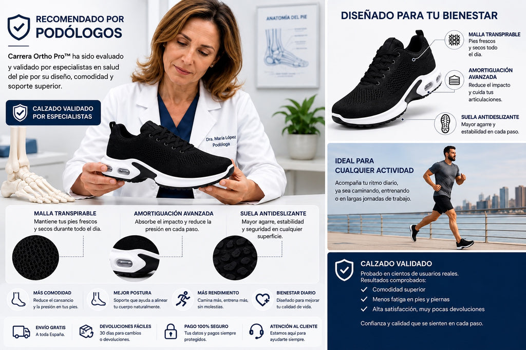 Carrera Ortho Pro Mujer — validación y características de confort