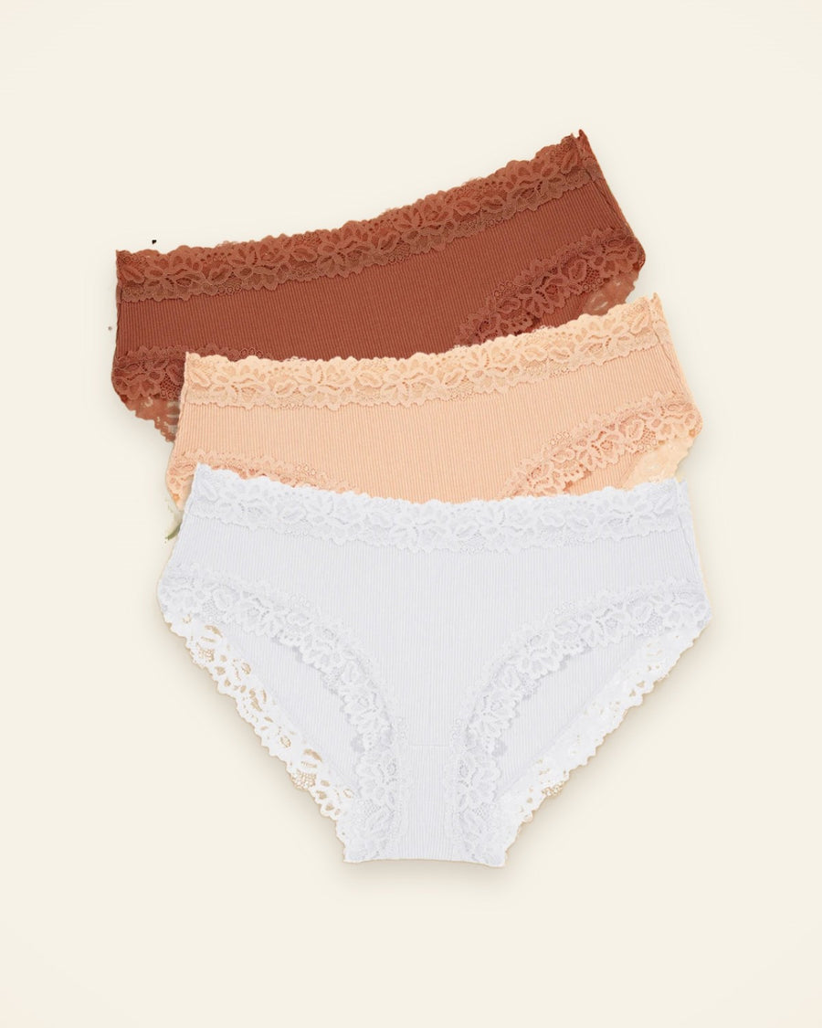 Carrera Romance™ pack de 3 braguitas: canela, nude y blanco